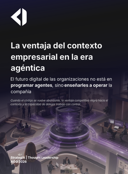 Portada del reporte La ventaja del contexto empresarial en la era agéntica de StrategIA